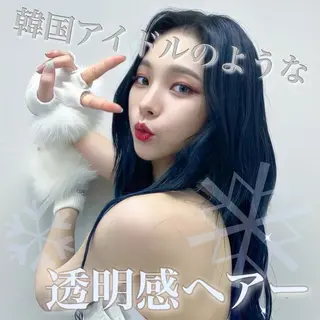 ロング カラー 韓国/うる艶カラー 💙ayana💙のヘアスタイル