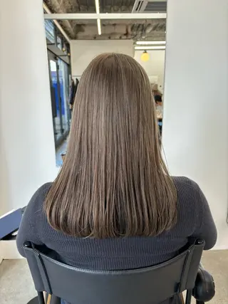 セミロング カラー 顔周りカット/透明感 カラー/rioのヘアスタイル