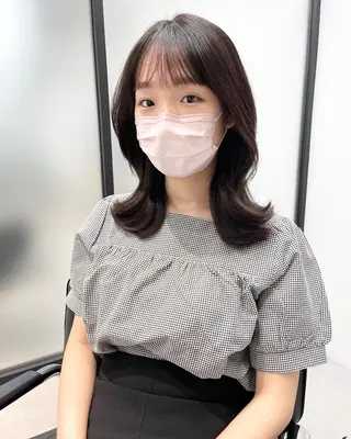 ミディアム 韓国レイヤーカット 髪質改善▫️水野有真のヘアスタイル