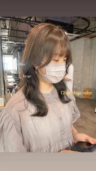 セミロング カラー パーマ ヘアアレンジ メンズ キッズ ネイル マツエク・マツパ アイブロウ 透明感カラー・レイヤ ー🎀amika🎀のヘアスタイル