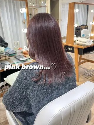 セミロング カラー ヘアアレンジ ハイトーンピンク🍑 ブリーチ🍑RINAのヘアスタイル