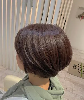 ショート カラー ブリーチなしWカラー /酸性ストレート河本のヘアスタイル