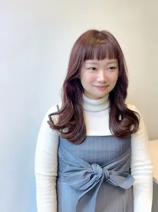 セミロング 暖色カラー/似合わせ カット/名古屋/辻のヘアスタイル