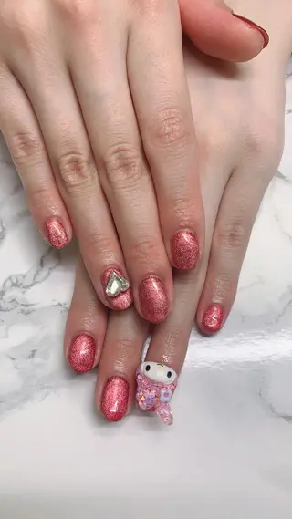 ネイル はな💎ネイル ワンホン、長さ出しのネイルデザイン