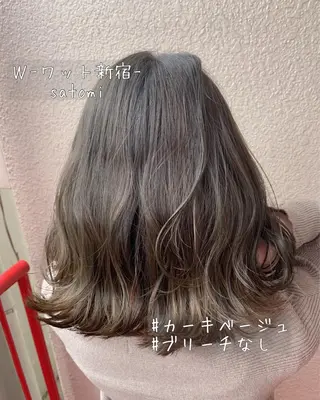 ミディアム 淡色ふんわりhair 新宿satomiのヘアスタイル