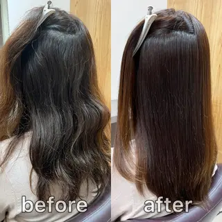 セミロング パーマ KIZU 髪質改善 オカルト怪談のヘアスタイル