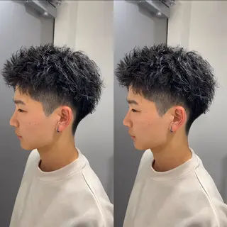 ショート パーマ メンズ synergy所属・🔥バレイヤージュ かいきのヘアスタイル