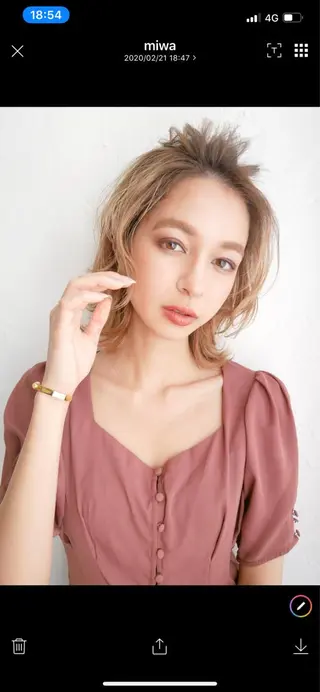 ミディアム 髪質改善ストレート、 カラー清野雄大のヘアスタイル