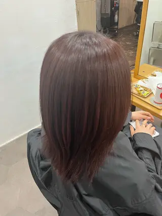 ミディアム 縮毛矯正⚡️カラー いいじまのヘアスタイル