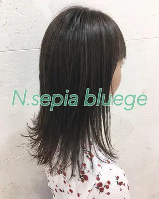 セミロング カラー 斉藤 貴也のヘアスタイル
