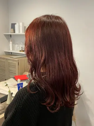 セミロング カラー 真弓 理沙/艶カラーのヘアスタイル