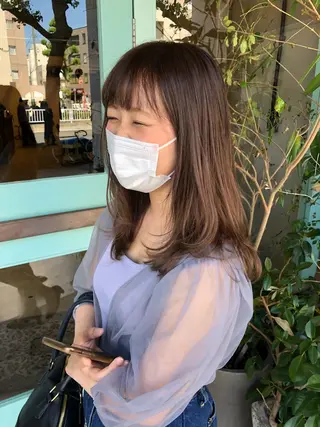 セミロング カラー パーマ/レイヤー 岩山丈一郎のヘアスタイル