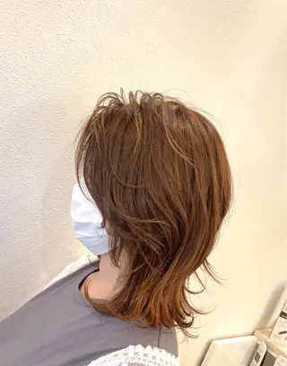 ミディアム カラー 菅原 綾のヘアスタイル