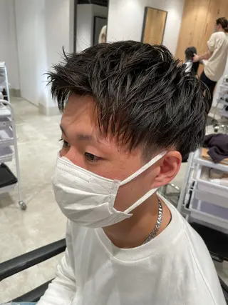 ショート カラー パーマ ヘアアレンジ メンズ パーソナルカラー合わ せたカラー🤍なつみのヘアスタイル