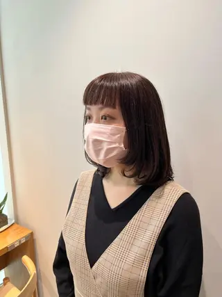 ミディアム カラー マンツーマン 縮毛矯正/マユコのヘアスタイル