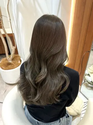 セミロング カラー レイヤー/ハッシュ 渋谷/サッタのヘアスタイル