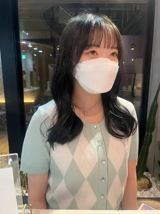 セミロング カラー 艶感透明感カラー🤍 hinaのヘアスタイル