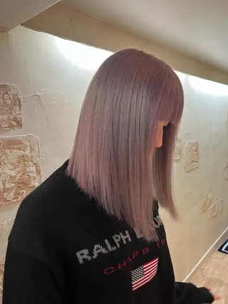 ミディアム 退色まで透明感ある ダブルカラー/リクのヘアスタイル