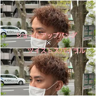 ショート パーマ メンズ 韓国風メンズ/毛流れ ヘアなら須田龍世のヘアスタイル