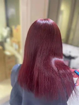 セミロング カラー ハイトーンカラーエク ステ🌺RENA🌺のヘアスタイル