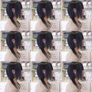 ミディアム カラー 松本 美香のヘアスタイル