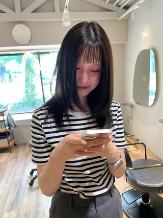 セミロング カラー ブリーチ/アレンジ 天満/chihiroのヘアスタイル