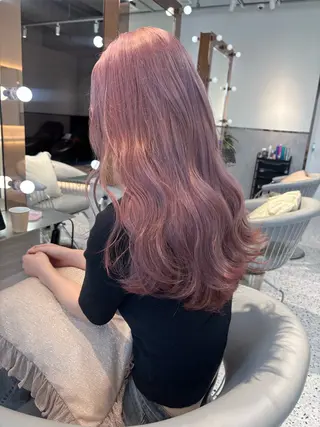 ミディアム カラー rina／ベージュ ワンホン/韓国ヘアのヘアスタイル