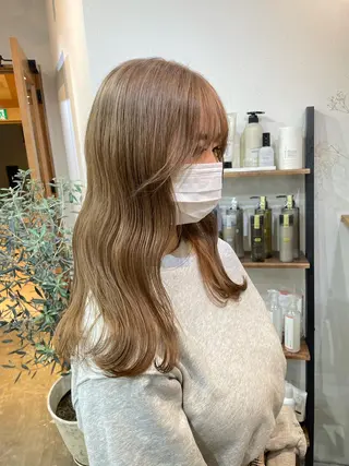 セミロング カラー カラーモデル募集 吉原佳穂💗のヘアスタイル