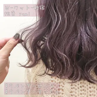 セミロング カラー ヘアアレンジ 新宿駅近♡友達とOK 🦋W -ワット -のヘアスタイル