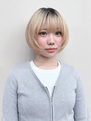 ミディアム 小顔ボブ/お悩み解決 /ボブパーマ/とういのヘアスタイル