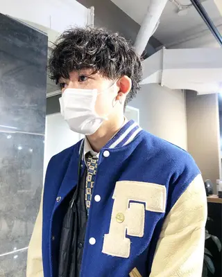 パーマ ヘアアレンジ メンズ ainico+所属・メンズ特化✂️栗原 侑也のヘアスタイル