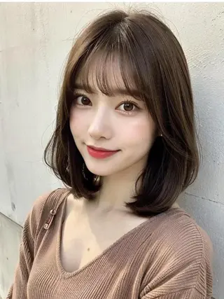 セミロング 髪質改善🇰🇷 レイヤーカット/梅田のヘアスタイル