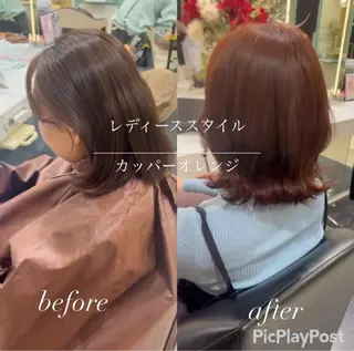 カラー 大人女性ぼかし メンズ強化🦙平作のヘアスタイル