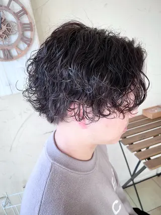 ショート パーマ メンズ メンズ特化/パーマ指 名No.1/百瀬太郎のヘアスタイル