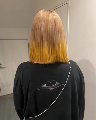 ミディアム カラー hen所属・心斎橋/レイヤー/ ブリーチ/モエのヘアスタイル