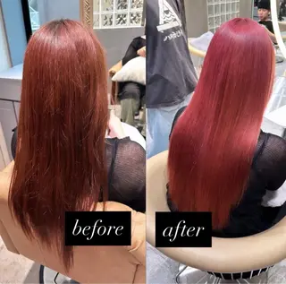 セミロング カラー Lond alxeiaのヘアスタイル