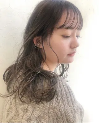 セミロング カラー nakahara madokaのヘアスタイル