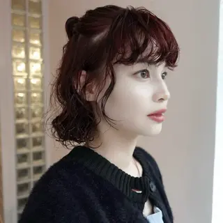ミディアム カラー パーマ ヘアアレンジ 🌐サトウ リョウ🌐のヘアスタイル