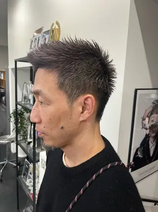 ショート メンズ パーマ/縮毛矯正 揚村武斗のヘアスタイル