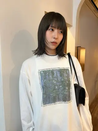 ミディアム カラー ケアブリーチ/ボブ/ honoのヘアスタイル