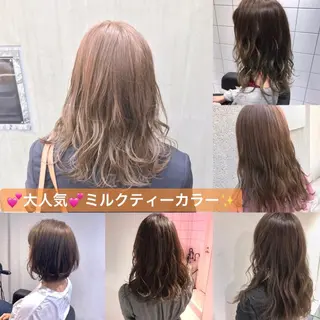 ミディアム カラー 赤み消し韓国ヘア レイヤー縮毛🤍渡邉のヘアスタイル