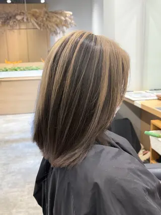 ミディアム カラー 透明感🫧/ブリーチ /永田　汰伊智のヘアスタイル