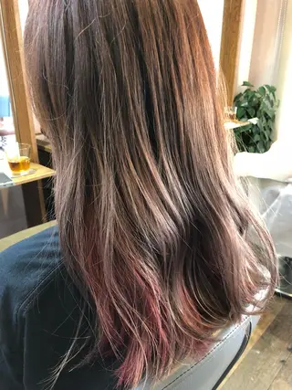 セミロング カラー 原宿サロン代表 デザインカラー伊藤卓のヘアスタイル