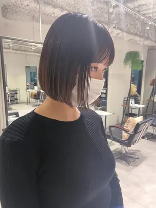ショート 美髪矯正/艶カラー ボブ/栄/鐘ヶ江純也のヘアスタイル
