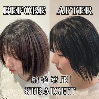 ショート 四日市/縮毛矯正/ ダメージレスカラーのヘアスタイル