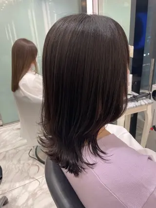 ミディアム コテ巻きパーマ 藤野佑成のヘアスタイル