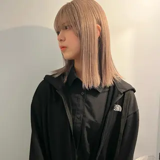 ミディアム カラー 舟橋耀/ブリーチカラ ー/レイヤーカットのヘアスタイル