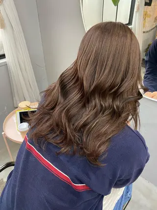 ロング カラー パーマ ヘアアレンジ メンズ キッズ ネイル マツエク・マツパ アイブロウ chapter問屋町 💘小室明華のヘアスタイル