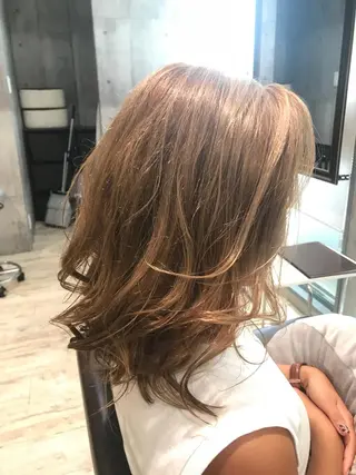 セミロング カラー パーマ ヘアアレンジ メンズ キッズ ネイル マツエク・マツパ MODEK's西宮店 マネージャー神道有基のヘアスタイル