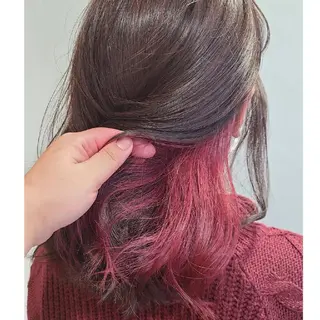 ミディアム グラデ❣️インナー 派手髪Fumiyoのヘアスタイル